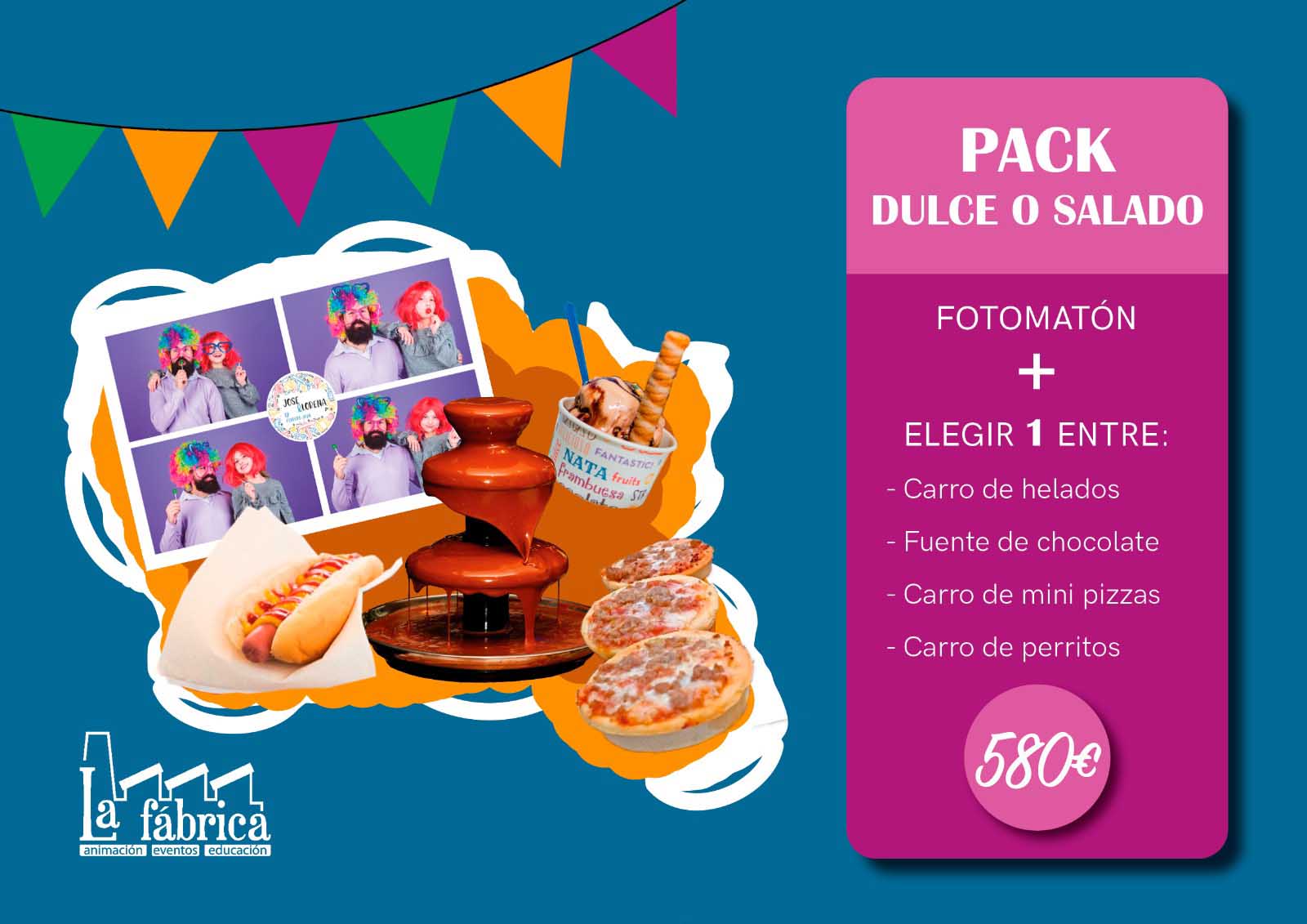 Pack animacion comunion helados, pizzas perritos